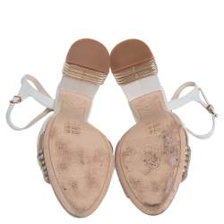Pre Owned Sophia Webster White Leather Joy Sandals Size 39