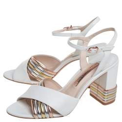 Pre Owned Sophia Webster White Leather Joy Sandals Size 39