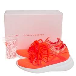 Pre Owned Sophia Webster Orange Knit Fabric Fly By Low Top Sneakers Size 40