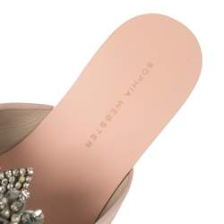 Pre Owned Sophia Webster Pink Satin Lilico Flats Size 37.5