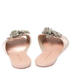 Pre Owned Sophia Webster Pink Satin Lilico Flats Size 37.5