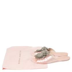Pre Owned Sophia Webster Pink Satin Lilico Flats Size 37.5