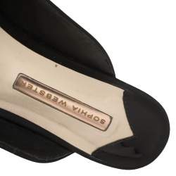 Pre Owned Sophia Webster Black Suede Bibi Butterfly Embroidered Flat Mules Size 38.5