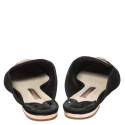 Pre Owned Sophia Webster Black Suede Bibi Butterfly Embroidered Flat Mules Size 38.5