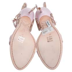 Pre Owned Sophia Webster Pink Leather Evangeline Open Toe Ankle Strap Sandals Size 40