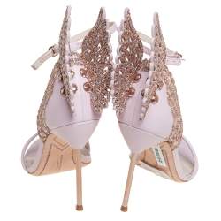 Pre Owned Sophia Webster Pink Leather Evangeline Open Toe Ankle Strap Sandals Size 40