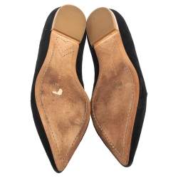 Pre Owned Sophia Webster Black Suede Bibi Butterfly Flats Size 41