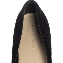 Pre Owned Sophia Webster Black Suede Bibi Butterfly Flats Size 41
