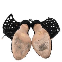 Pre Owned Sophia Webster Black Suede Electra Booties Size 39