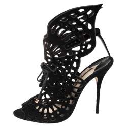 Pre Owned Sophia Webster Black Suede Electra Booties Size 39