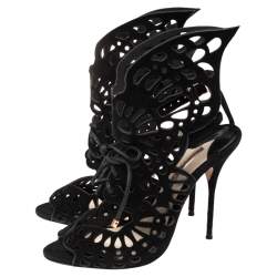 Pre Owned Sophia Webster Black Suede Electra Booties Size 39