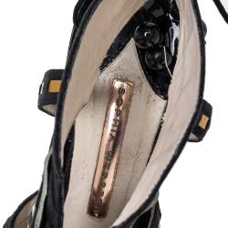 Pre Owned Sophia Webster Multicolor Suede And Patent Leather Riko Cut Out Sandals Size 40