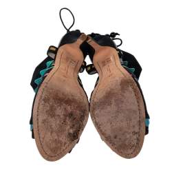 Pre Owned Sophia Webster Multicolor Suede And Patent Leather Riko Cut Out Sandals Size 40