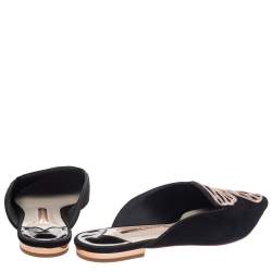 Sophia Webster Black Suede Bibi Butterfly Flat Mules Size 38