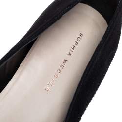 Pre Owned Sophia Webster Black suede Bibi Butterfly Flats Size 40