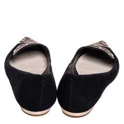 Pre Owned Sophia Webster Black suede Bibi Butterfly Flats Size 40