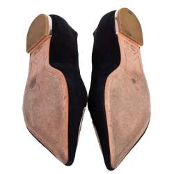 Pre Owned Sophia Webster Black suede Bibi Butterfly Flats Size 40