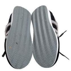 Pre Owned Sophia Webster Black /Silver Velvet and Fabric Royalty Mixed Sneakers Size 41