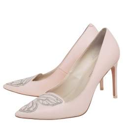 Sophia Webster Pink Leather Bibi Butterfly Pointed Toe Pumps Size 38