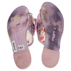 Pre Owned Sophia Webster Metallic Pink PVC Sequin Embellished Butterfly Flats Size 39