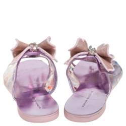 Pre Owned Sophia Webster Metallic Pink PVC Sequin Embellished Butterfly Flats Size 39