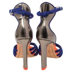 Pre Owned Sophia Webster Multicolor Suede And Leather Ankle Strap Sandals Size 36.5