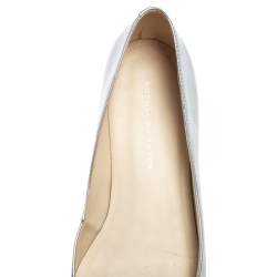 Pre Owned Sophia Webster Metallic Silver/Rose Gold Leather Bibi Butterfly Pointed Toe Ballet Flats Size 38