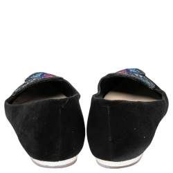 Sophia Webster Black Suede Bibi Butterfly Pointed Toe Ballet Flats Size 38.5