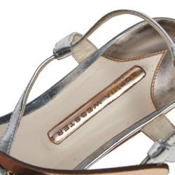 Pre Owned Sophia Webster Metallic Gold Leather Bibi Butterfly Thong Flats Size 40.5