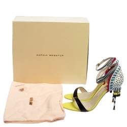 Pre Owned Sophia Webster Multicolor Leather Solange Tassel Fringe Embellished Ankle Strap Sandals Size 39.5