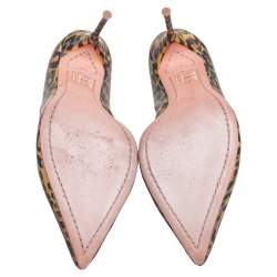 Sophia Webster Multicolor Holographic Leopard Print PVC Izzy Pumps Size 38