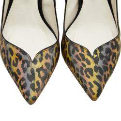 Sophia Webster Multicolor Holographic Leopard Print PVC Izzy Pumps Size 38