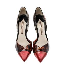 Pre Owned Sophia Webster Multicolor Printed PVC and Leather Jessica D'Orsay Pumps Size 38