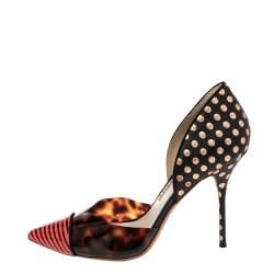 Pre Owned Sophia Webster Multicolor Printed PVC and Leather Jessica D'Orsay Pumps Size 38