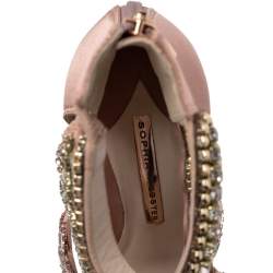 Sophia Webster Pink Satin And Suede Embellished Eden Sandals Size 39.5