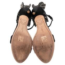 Pre Owned Sophia Webster Black Satin Evangeline Sandals Size 40