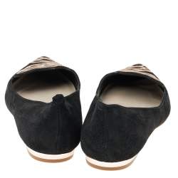 Pre Owned Sophia Webster Black Embroidered Suede Bibi Butterfly Pointed Toe Ballet Flats Size 38