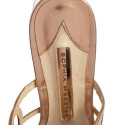 Pre Owned Sophia Webster Rose Gold Cut Out Leather Birdie Mules Size 36