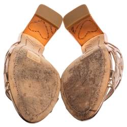 Pre Owned Sophia Webster Rose Gold Cut Out Leather Birdie Mules Size 36