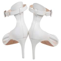Pre Owned Sophia Webster White Leather Ankle Straps Sandals Size 42
