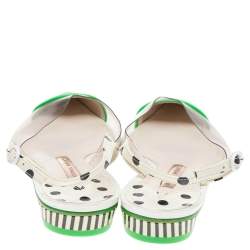 Pre Owned Sophia Webster Multicolor Leather and Fabric Daria Watermelon Slingback Sandals Size 40.5