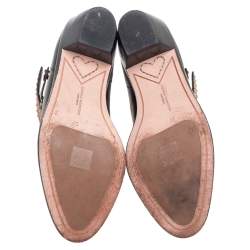 Pre Owned Sophia Webster Black Leather Karina Butterfly Studded Ankle Boots Size 37