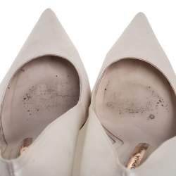 Pre Owned Sophia Webster Ivory Satin Coco Embellished Pointed-Toe Pumps Size 39