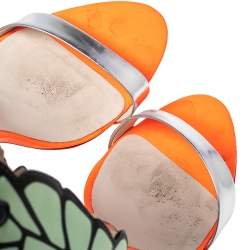 Pre Owned Sophia Webster Mint Green/Silver Leather Evangeline Sandals Size 40.5 