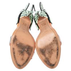 Pre Owned Sophia Webster Mint Green/Silver Leather Evangeline Sandals Size 40.5 