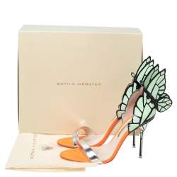 Pre Owned Sophia Webster Mint Green/Silver Leather Evangeline Sandals Size 40.5 