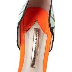 Pre Owned Sophia Webster Mint Green/Silver Leather Evangeline Sandals Size 40.5 