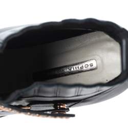 Pre Owned Sophia Webster Black Leather Karina Butterfly Ankle Boots Size 39.5