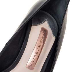 Pre Owned Sophia Webster Black Leather Coco Embellished Heel Pumps Size 36.5