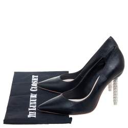 Pre Owned Sophia Webster Black Leather Coco Embellished Heel Pumps Size 36.5